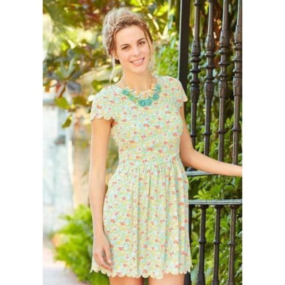 Matilda Jane Hello Lovely Poppy Field Scallop Pocket Flower Dress Sz 6